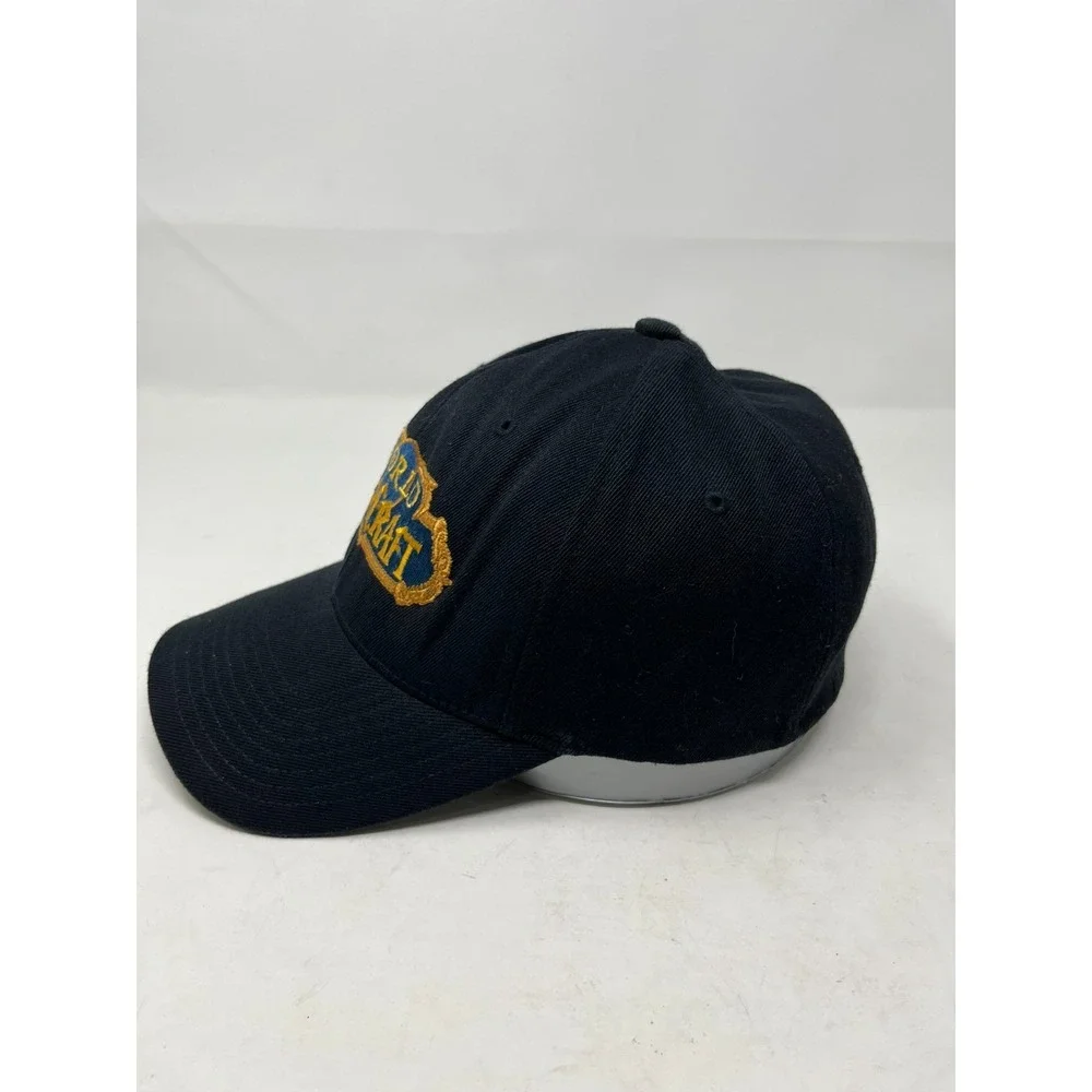 WORLD OF WARCRAFT‎ Cap Hat Adult S-M Black Acrylic Wool Blend Flexfit